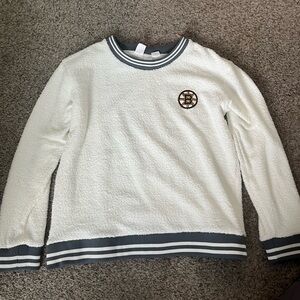 Women's White and Gray Sweater